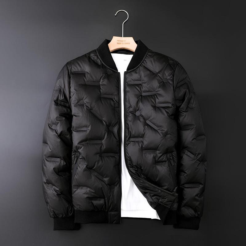 Мужская осенне-зимняя ветрозащитная и теплая классическая бейсбольная майка на белом утином пуху с клеевым слоем, молодежная простая универсальная куртка