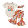 Big Sister Little Sister Matching Outfits 6M 12M 18M 24M Little Sister Newborn Outfit Baby Girl Romper Floral Bell Bottoms Summer Clothes