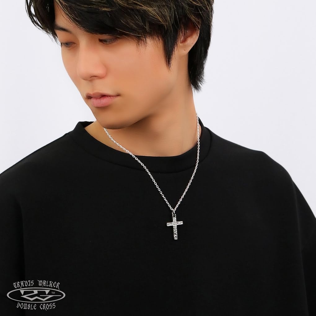 Gin No TRAVIS WALKER Travis Walker Target Cross Sterling with Official [Shinjuku Kura] Pendant, Silver, Chain, Charm, Authentic, Men's
