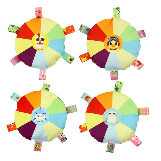 Мягкая игрушка для собак «Летающий диск», радужная плюшевая летающая тарелка, игрушка для домашних животных с колокольчиком, интерактивная игрушка для дрессировки щенков на свежем воздухе, для жевания, для маленьких, средних и больших собак