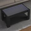 VidaXL Coffee Table with LED Black 93x53x45 Cm Engineered Wood, Side Table, Living Room Table, End Table, 847554