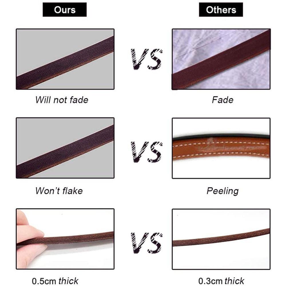 Поводок-цепочка для собак из натуральной кожи, регулируемая цепочка-цепочка для собак с ползунком, прочный плоский кожаный поводок для дрессировки собак для больших собак