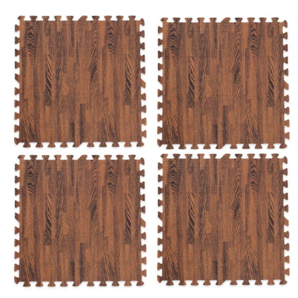 4 шт. Водонепроницаемый пенный коврик-пазл из пены EVA, напольный коврик с рисунком под дерево, коврик-пазл для ползания ребенка