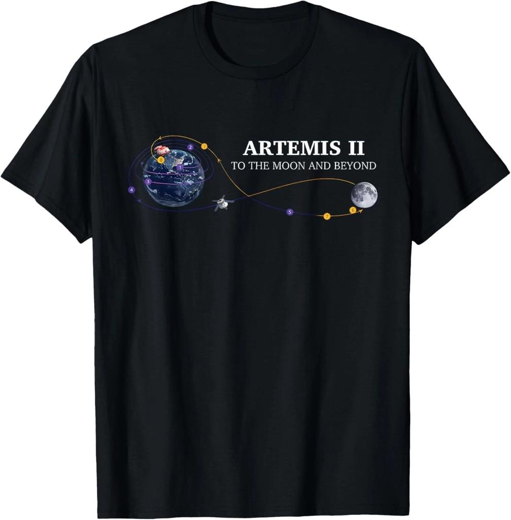 Artemis 2 Route Map SLS Rocket Launch Mission to The Moon T- Shirt