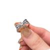 Rabbit Bow Pink Zircon Stacked Open Ring Niche Design High Sense Cold Wind Ring Woman