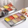 Stainless Steel Condiment Boxes 6 & 8 Grid Condiment Organizer Storage Seasoning Box  Restaurant
