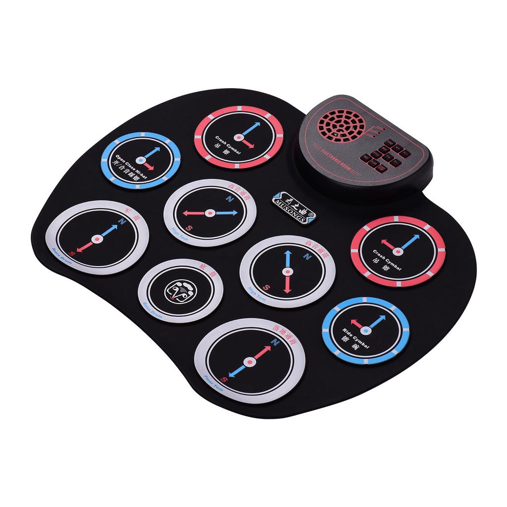 Портативный электронный барабан Roll Up Drum, силиконовый, для практики, встроенный динамик, аккумуляторная батарея 1200 мАч