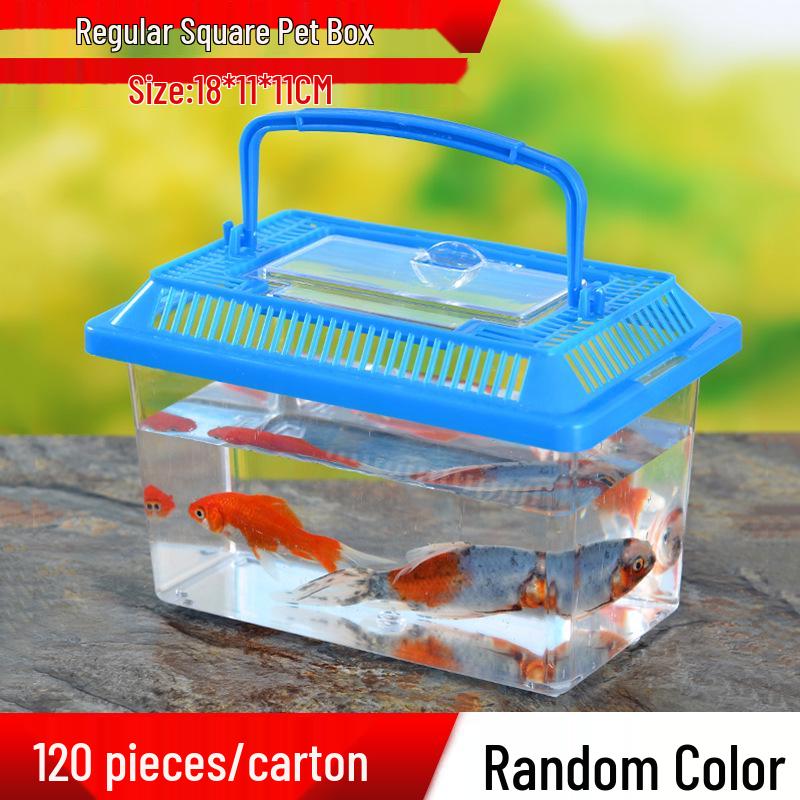 Transparent Portable Fish Tank for Small Pets - Goldfish, Turtles, Reptiles, and More