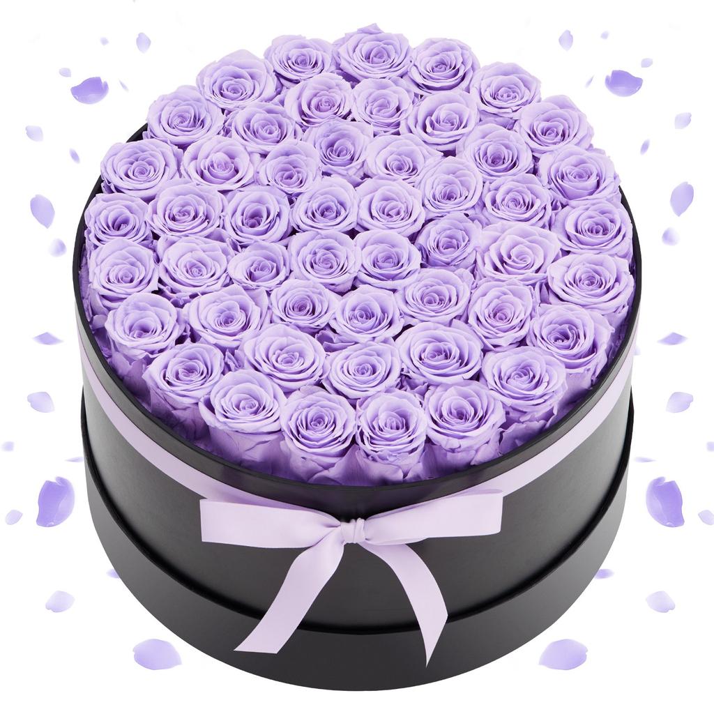 VEVOR Forever Flowers, 50 Preserved Roses in a Box, Eternal Flowers Immortal Bouquet Birthday Present for Women Her Wife Mothers, Anniversary