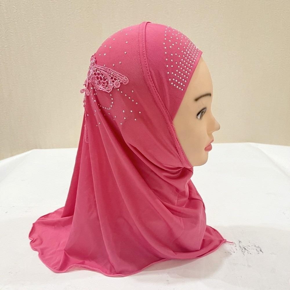 Ice Silk Kids Hijab Breathable Head Wrap Elegant Little Girls Turban Party Wear