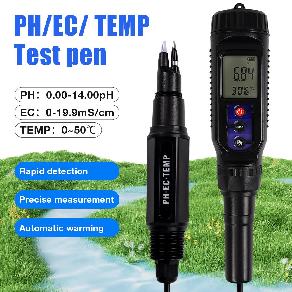 Smart Pen Type 3 in 1 Water Quality Tester PH Temp EC Meter for Laboratory Soil Meat Water Dough Soil Tester Analyzer