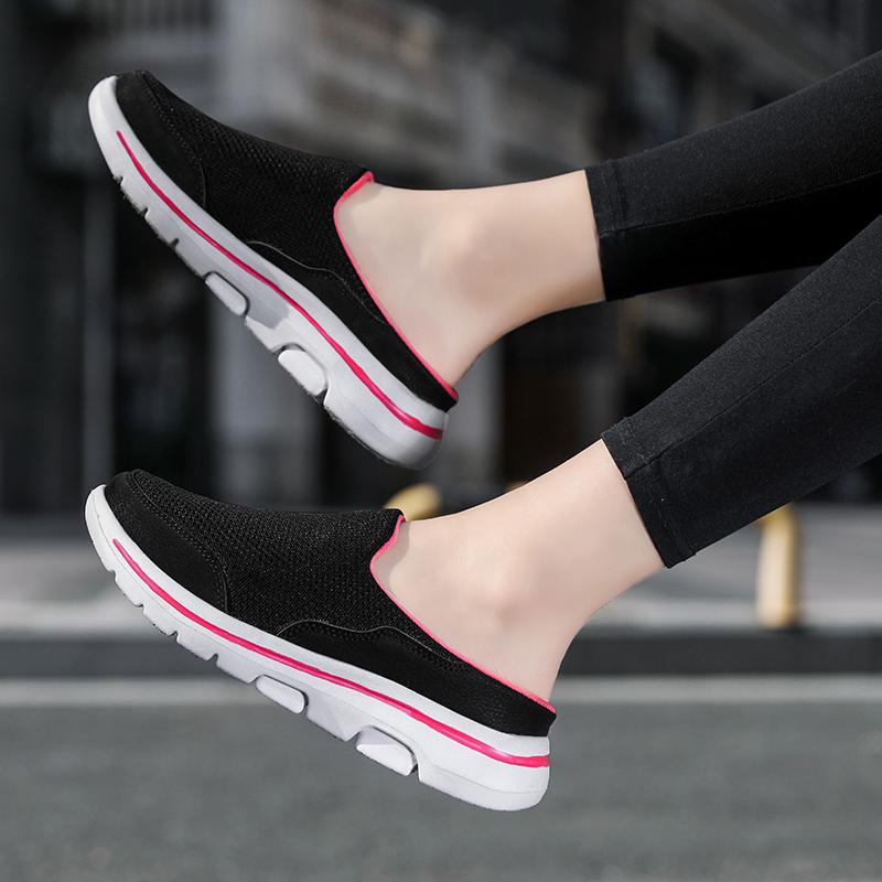 Мужские/женские внутренние тапочки, мужские полутапочки, летние дышащие мужские туфли в сетку, черные мужские туфли Mueller