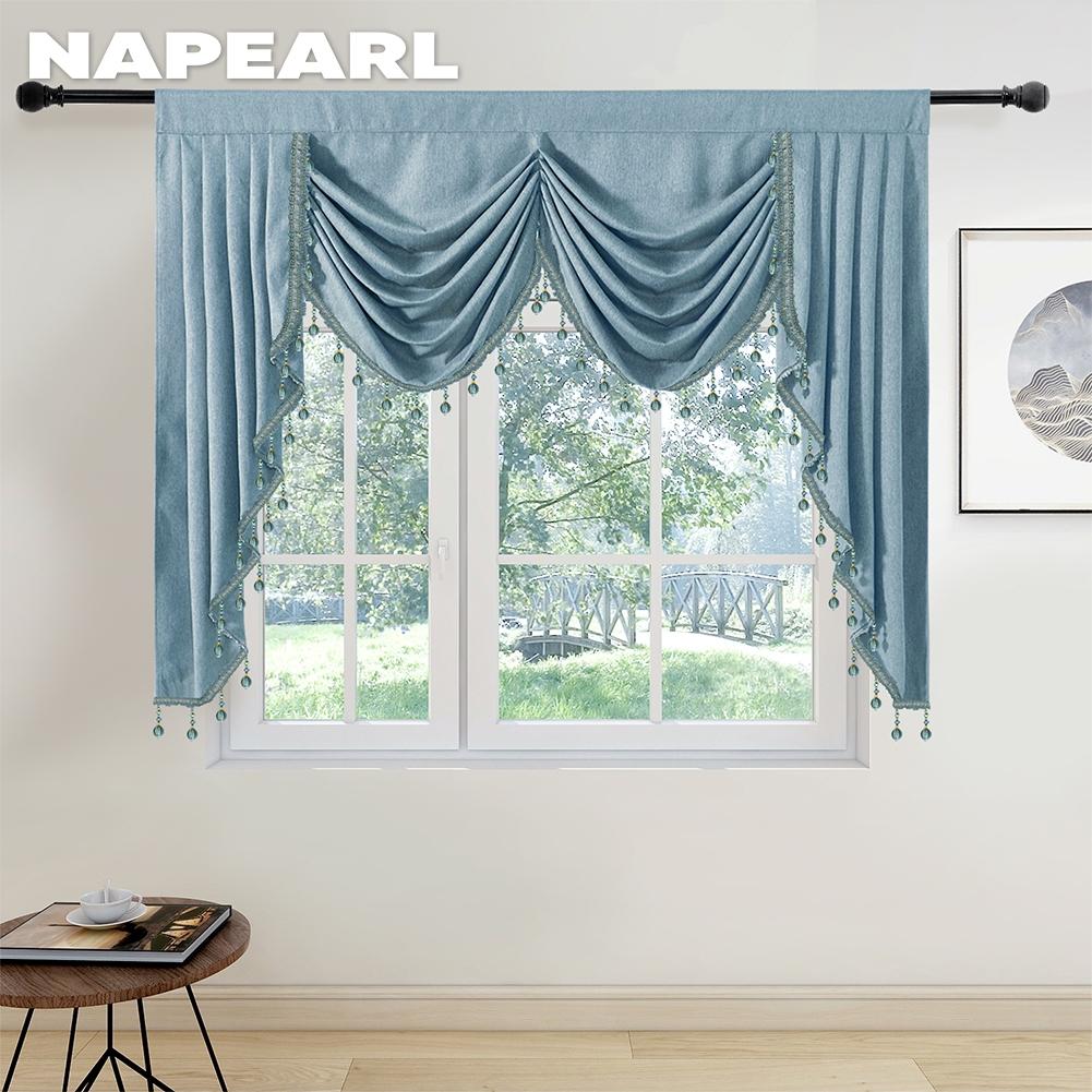 1 шт. NAPEARL, модная и роскошная однотонная занавеска с окантовкой из бисера для гостиной, окна, балдахин для спальни