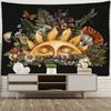 Винтажный гобелен с изображением солнца и растений, настенный гобелен, психоделический, колдовской, хиппи, искусство, общежитие, гостиная, домашний декор