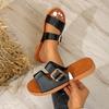 Large Size Cool Slippers for Women's Outer Wear 2025 Summer Soft Bottom New Fashionable Versatile Beef Tendon Sole Belt Buckle
