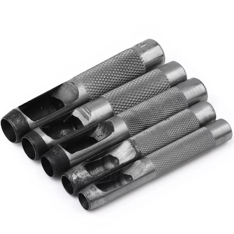 Fenrry 5Pcs 11-15mm Belt Hole Punch Kit DIY Leather Craft Punching Tools Set Steel Round Shape Hollow Puncher for Watch Band
