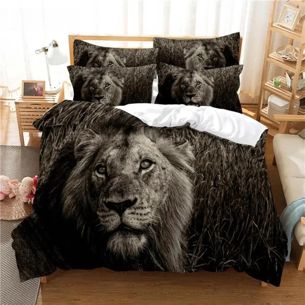 Lion Bedding Set Duvet Cover Set 3d Bedding Digital Printing Bed Linen Queen Size Bedding Set Fashion Design