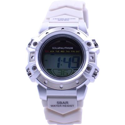 J-AXIS Мужская RSM03-S (CYBEAT Солнце Пламя) Круглые часы белые цифровые