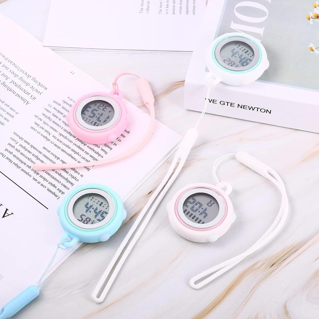 Pocket Watch Digital Waterproof Carabiner Watch Keychain Clock Silicon Watch Pendant Watch Multifunctional Pocket Watch Calendar Stopwatch Day of the