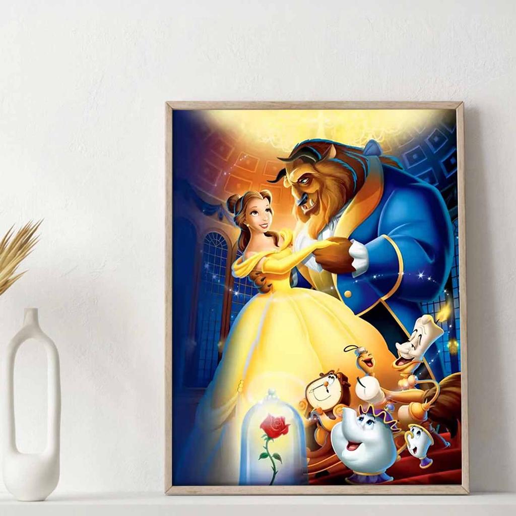 Full Round Diamond Painting Beauty and The Beast Art Rhinestone Picture Mosaic DIY 5D Cross Stitch Embroidery Home Decoration