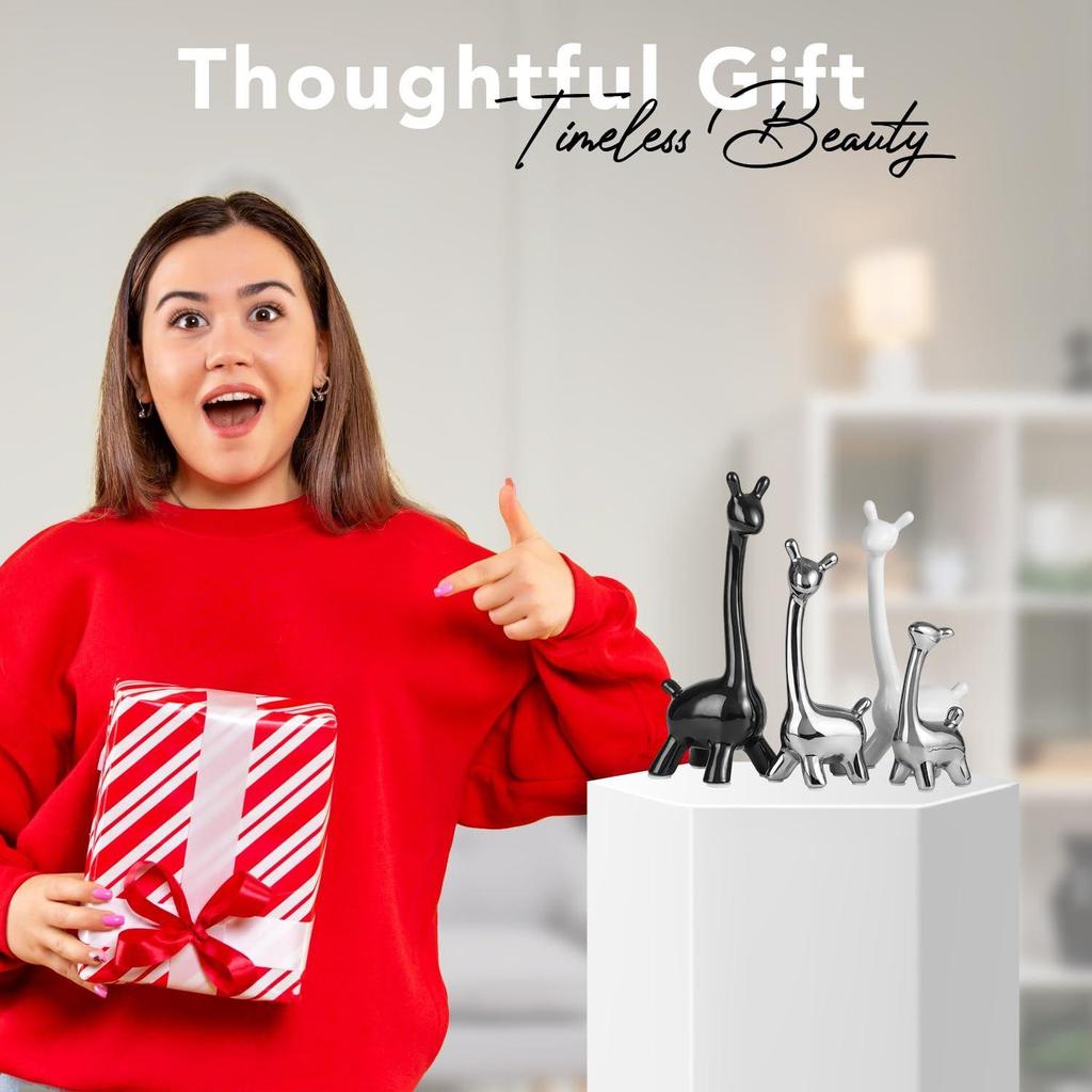 Семейство жирафов, выставочные элементы для домашнего декора, декоративные элементы для гостиной, сада | Милые животные, выставочные элементы, подарочный предмет для украшения  (4 шт.)