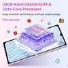 Telephone Portable OUKITEL C62 Pro 24+256GB 6,88" 5150mAh Smartphone Android 15 13MP Caméra Dual SIM 4G/Fingerprint/Face ID/NFC Or