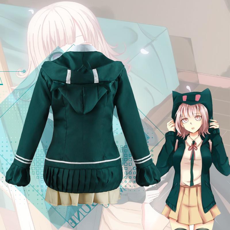 Японского аниме Super DanganRonpa 2 Nanami ChiaKi, карнавальный костюм, школьная форма, юбка Лоли для девочек