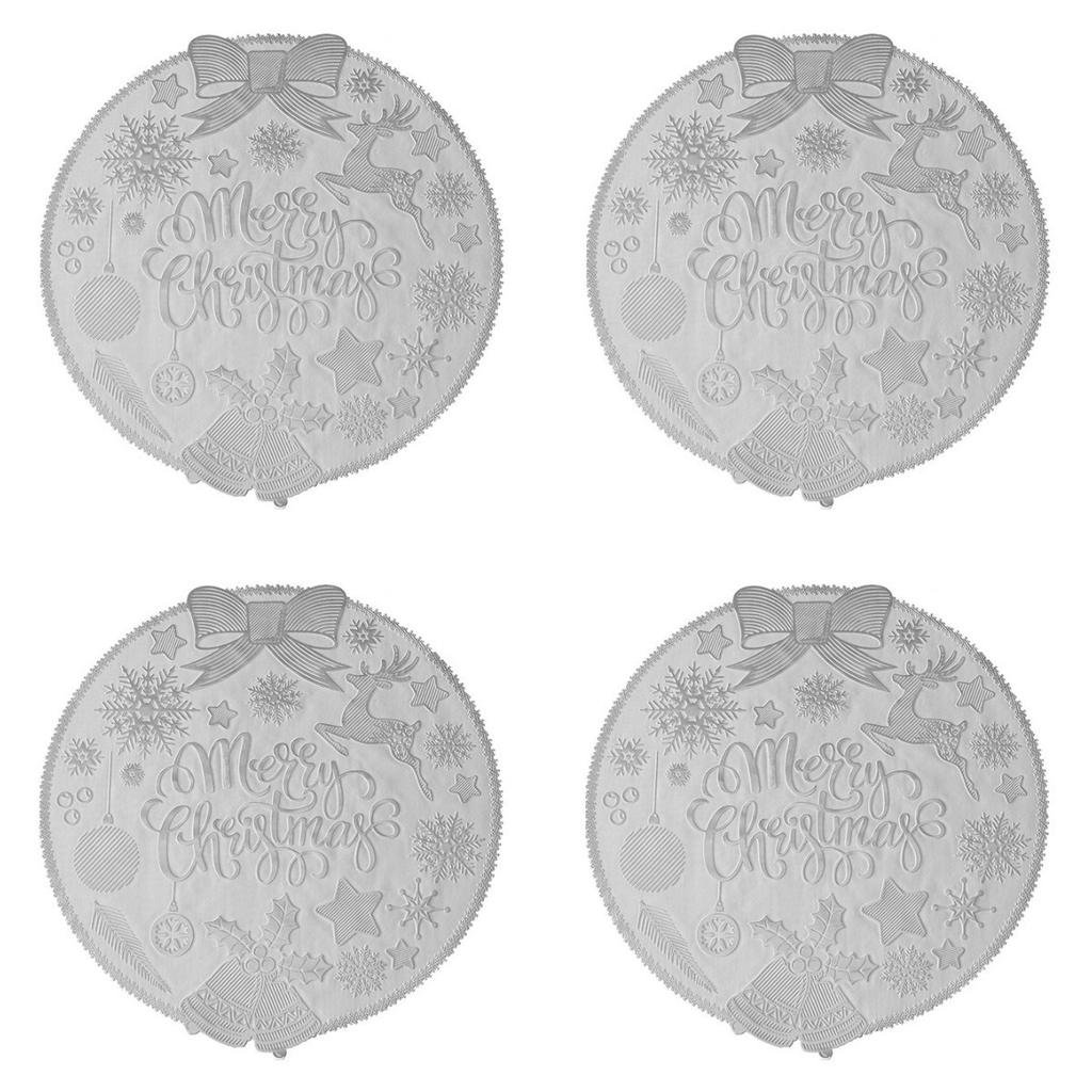 Christmas Bow Table Mat Injection Molded Table Mat Round Dining Table Mat Spot Insulation Mat Christmas Wind Decoration