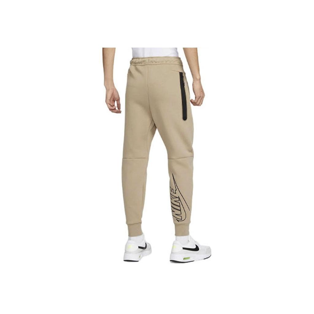 Nike Мужские спортивные штаны с вышитым логотипом и манжетами цвета хаки DX0582-247