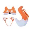 Long Fox Tail Fox Ears Headband Fox Tail and Ears Set Furry Fox Tail Fox Ear Headband Hair Hoop Faux Fur Fox Tail Kits