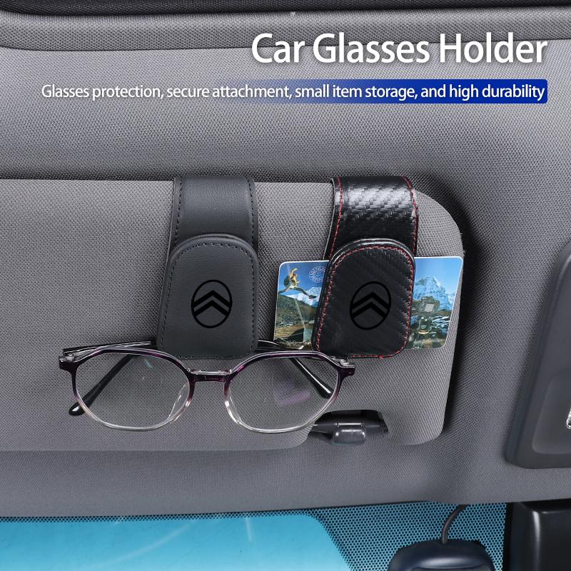WKZA3 Simple Leather Sunglasses Holder For Citroen C4 C3 C5 C1 C2 Berlingo Celysee Cactus Picasso Aircross Saxo Grand