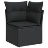 VidaXL Salon de Jardin avec Coussins 8 pcs, Canapés de Terrasse, Ensemble de Meubles de Patio, Mobilier d'Extérieur, Noir 3256090