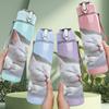 1PC White Cat Sleep Relax Portrait Print 750ml Color Plastic Sports Water Bottle Leakproof Flip Straw Lid Suitable for Sports Office Home Use