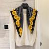 NINA SOLOR Sunflower Polka Dot Silk Scarf