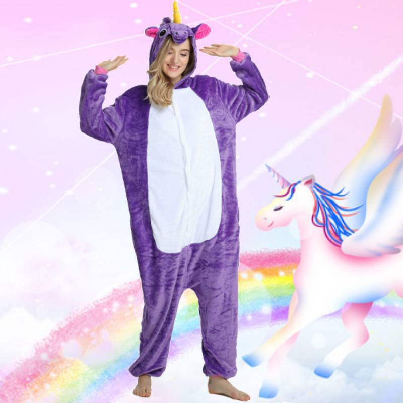 Unicorn Pajama Onesie For Women With Thick Polyester Fabric For Cozy Home Wear