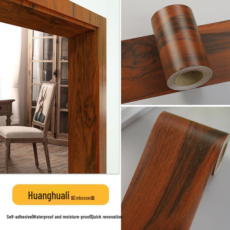 Самоклеящаяся отделочная полоса для ремонта дверной коробки с текстурой дерева