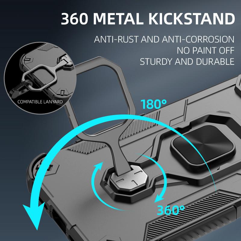 KEYSION Противоударный бронированный чехол для VIVO Y29 4G Мягкий силикон+ПК Вертикальная металлическая подставка-кольцо для телефона Задняя крышка для VIVO Y29