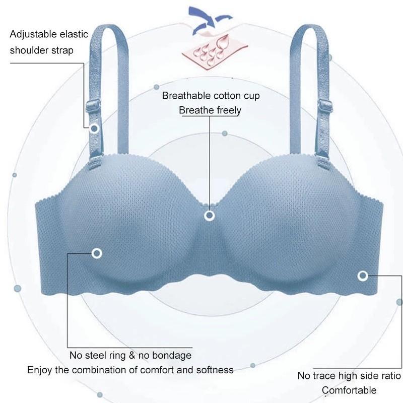 FINETOO Бесшовный бюстгальтер, удобное беспроводное нижнее белье для женщин, нескользящие бюстгальтеры без бретелек