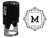 Printtoo Square Swirl Border M Alphabet Monogram Initial R-40 Self Inking Rubber Stamp Office