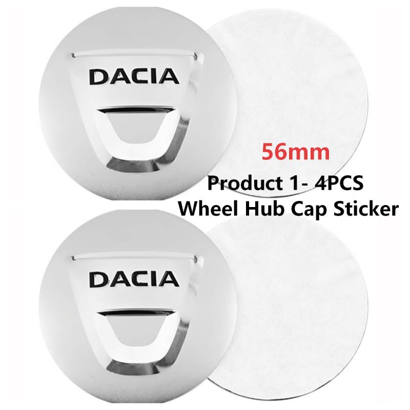 4PCS Anti-Friction Car Hub Cap Kit 56mm-Wear Resistant Car Sticker Fit Dacia Sandero Duster Jogger Spring Logan Bigster Lodgy