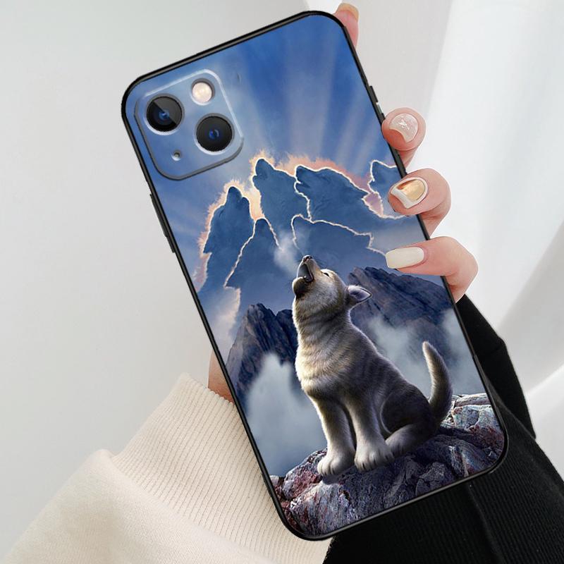 Чехол для телефона с изображением воющего волка для iPhone 17 Pro Max 14 13 12 11 15 16 Pro Max mini 15 16 Plus 16e 17 Air Cover