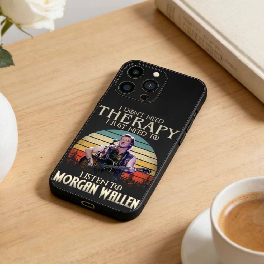W-Morgan M-Wallen Phone Case For iPhone 17 16 15 14 13 12 Max Plus Silicone Black Cover