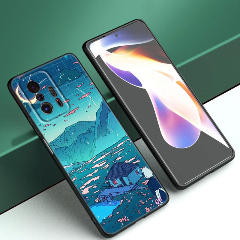 Арт Пиксельная Эстетика Чехол для Телефона Для Xiaomi Mi A2 8 9 SE Note 10 10T 11 12 Lite 9T 11T 12S 12T Pro A3 6X 12X Мягкий ТПУ Черный Чехол