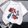 Optimus Prime Children Birthday Number T Shirt Transformers Clothes Party Cartoon Print Boys TShirt Short Sleeve Tops Tee Gift