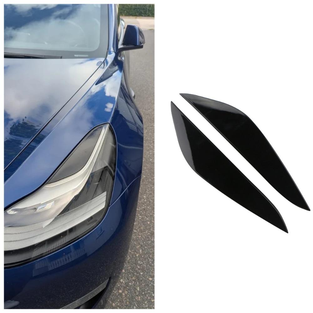 Наклейка-накладка на переднюю фару "Бровь", "Веко", Крышка фары для Tesla Model 3 Model Y 2017-2023 ABS Аксессуары для стайлинга автомобиля