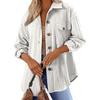 Женская рубашка с лацканами, длинным рукавом, карманом-клапаном, однобортная однотонная рубашка с перекрученной текстурой, свободная рубашка, куртка