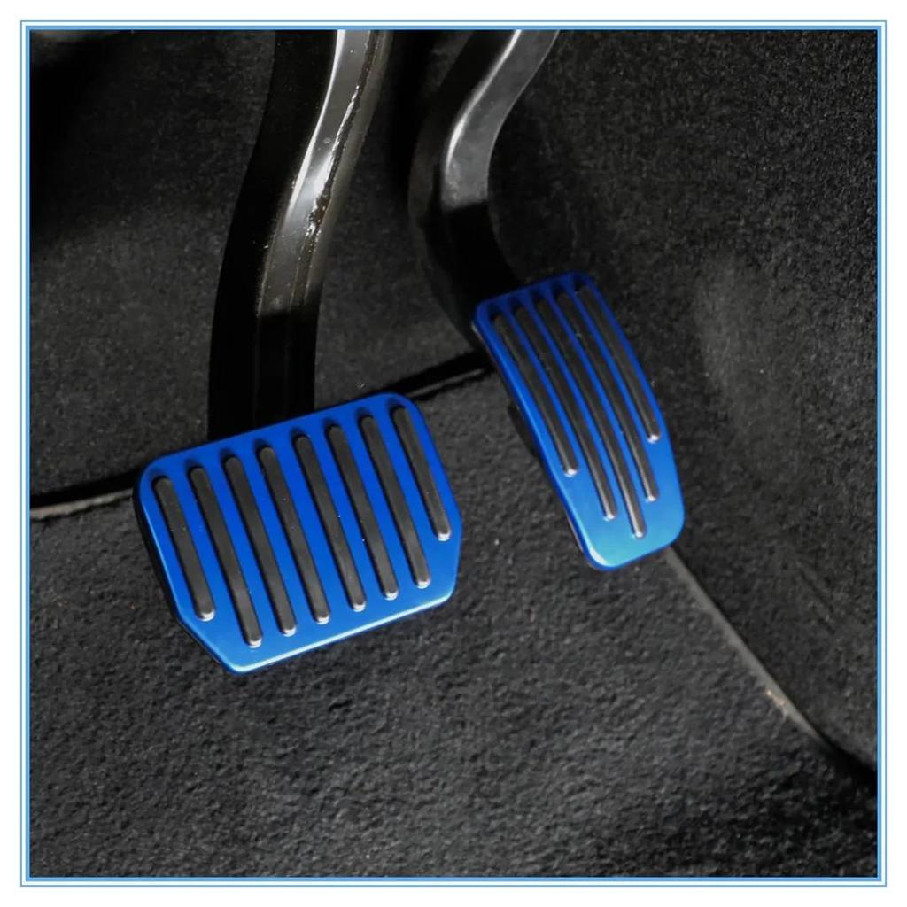 Car Foot Pedal Pads Covers For 2021-2023 Tesla Model 3 Y Aluminum Alloy + Rubber Anti-slip Accelerator Brake Rest Pedal