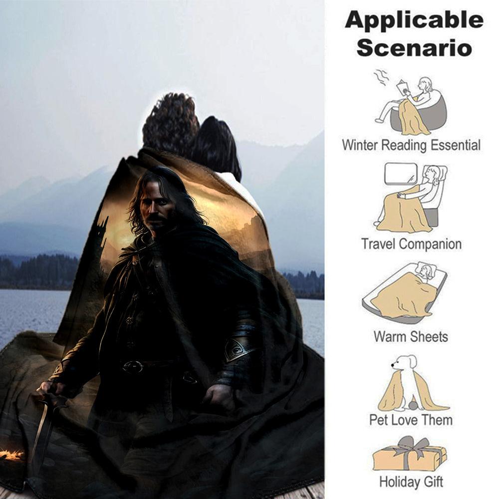 1pc Knightly Armor Flannel Blanket Soft Warm Throw for Home, Office, Travel, All-Season Cozy Bedding Gift L1434