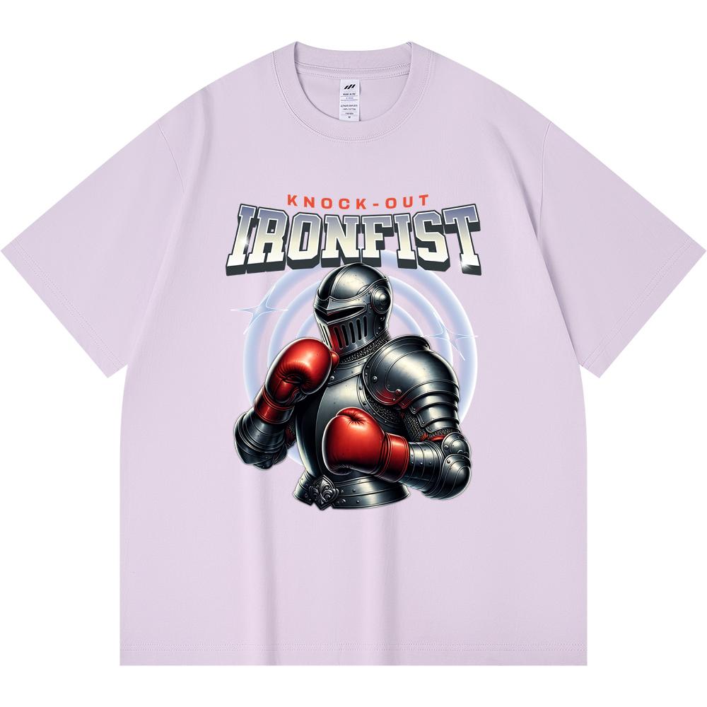 Футболка из 100% хлопка плотностью 230 г/м2 с принтом Ironfist, забавная футболка из чесаного хлопка в стиле Харадзюку