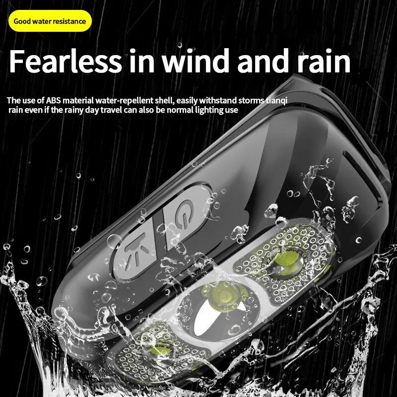 XPG Налобный фонарь с датчиком, перезаряжаемый через USB, индукционный налобный фонарь, уличный водонепроницаемый портативный ночной светодиодный налобный фонарь для кемпинга, встроенный аккумулятор